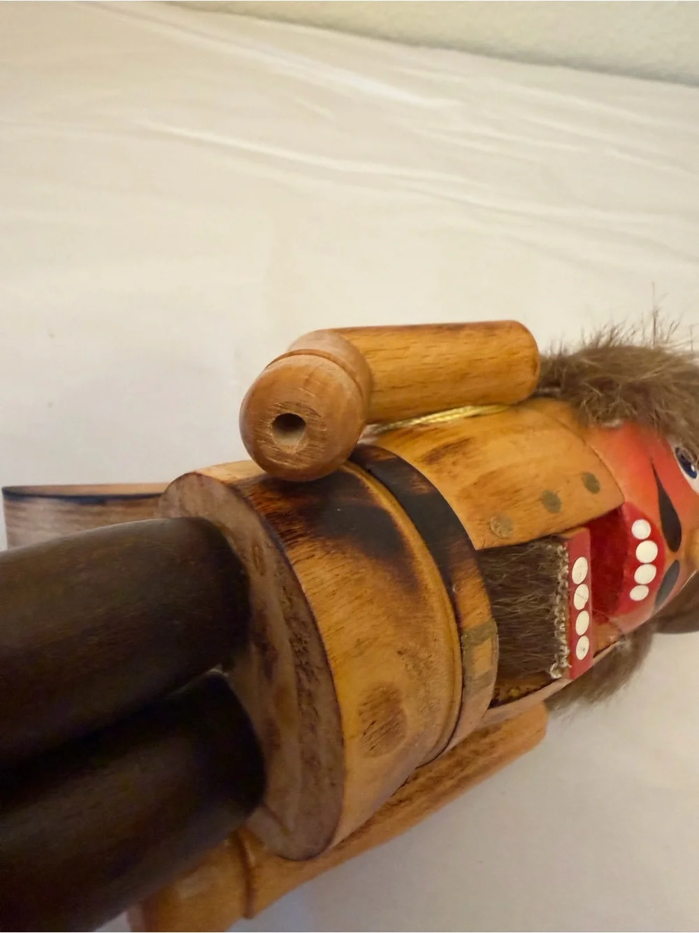 Volkmar Mattes Rustic Brown Wooden Nutcracker Soldier Holiday Figurine **READ**